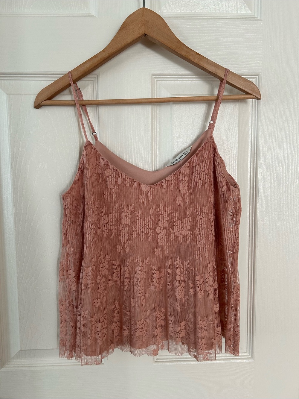 Stradivarius Blush Pink Pleated Floral Flowy Coquette/Boho Blouse
